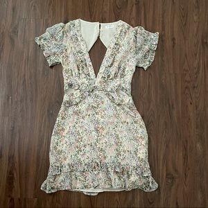 STORIA floral cut-out mini dress